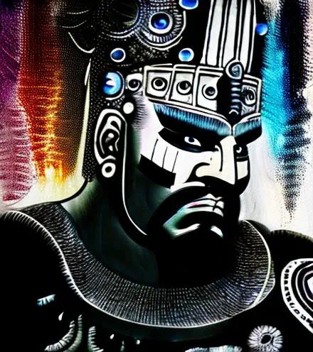 drawing of a male warrior,  masterpiece, best quality, eyes , abstract background ,<lora:xuanxue_v2.0:0.7> , <lora:diyu:0.6:1,0.1,1,1,0,0,0,0,0,0,0,0.8,1,1,1,1,1>