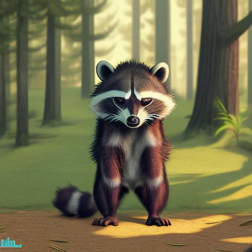 a full body of angry racoon