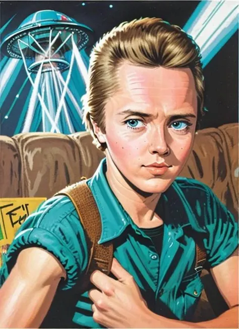 comic book portrait in the style of Herge , cw1, man, simple background, white background, epic art <lora:ChristopherWalken:0.9> marsattacks3