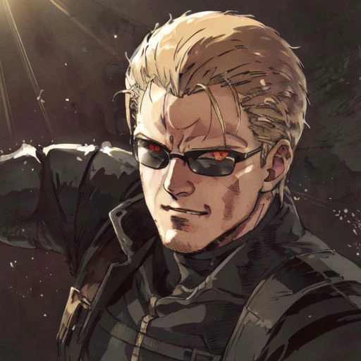 ((Albert Wesker)), high quality, upper body, detailed face, zoom out, anime, best quality, highres, masterpiece, perfect eyes, perfect face, whole body, 4k, 8k, absurd resolution, cinematic lights, intricate detail, detailed hands, detailed eyes, animation, illustration, back combed hair, ((blonde hair)), combed back, hair back, short hair, comb back hair, (man), back comb haircut, mature male, looking at viewer, shades, sunglasses, 1boy, high definition, sharp focus, OverallDetail, deep shadow, dimly lit, shade, semirealistic, scenery, light rays, depth of field, edgQuality, Illust-InstaFilter, <lora:beard_slider_v10:-3>, <lora:gender_slider_v1:-4>, Best_QualityPos, Earth-QualityPos, BodyPositive, prettify hotify, slick back hair, <lora:AlbertWeskerRE:0.7> AlbertWeskerRE, male focus, leather, glowing eyes, red eyes, male focus, evil grin, <lora:Hiroyuki Kitazume:0.5>, <lora:IncomingPunch2:0.7> IncomingPunch, clenched hand, shirt, long sleeves, gloves, fist, clenched fist, punch, punching, incoming punch,