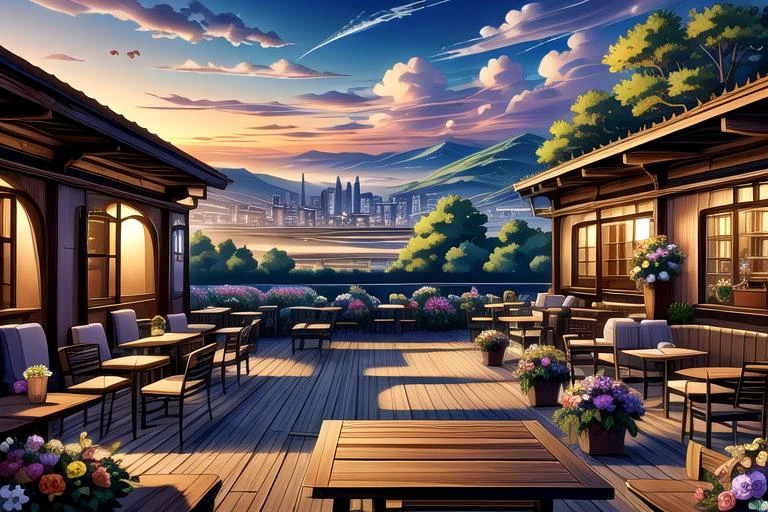 anime, best quality, absurd resolution, intricate detail, (perfect detail features), 8k, UHD, (masterpiece:1.4), (high quality:1.4), high definition, animation, illustration, highly detailed, highres, extremely detailed, sharp focus, <lora:hyperdenoiser_v090:0.5>, <lora:hyperrefiner_v090:0.5>, <lora:add_detail:0.5>, <lora:sd15_lora_beta:1>, 4k, absurd resolution, <lora:Elysian_Aura_Meadows:0.4> <lora:1710602021232214072:0.4> Ghiblism2-Ghibli, GhiblismDetailed2, Ghiblismkw2, ancient glory, elysian aura meadows, realm of transcendent beauty, vibrant energy of life, wildflowers in a vivid spectrum of colors,soft breeze,visual delight,open sky,universe,awe-inspiring,blooming flowers,nature,sanctuary,dappled sunlight,soft grass,rolling hills in the distance,warm glow of the setting sun,flowers, <lora:skybar:0.7> (sky bar:1.5), scenery, ((building, city, cityscape, skyscraper, architecture, bridge, city lights, street, outdoors, tower, railing)), (balcony:1.4),