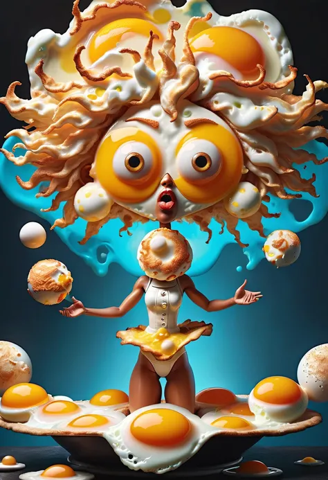 [giant nuclear explosion mushroom cloud:close-up of a domestic goddess with hair stylized as a nuclear explosion made of ral-friedegg, bald, mindblown, shocked expression, mouth open wide, big eyes : 8], plasmonic interference, dark vibes, off-center, afrofuturism, vibrant details
<lora:ral-friedegg-sdxl:0.8>