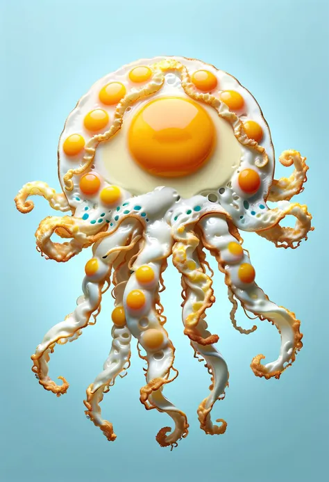 jellyfish made of ral-friedegg with (curly hair:1.2), trending on artstation, intricate artwork by Dan Hillier and Greg Rutkowski, octane render, hyperrealism, professionally color graded  
<lora:ral-friedegg-sdxl:0.8>