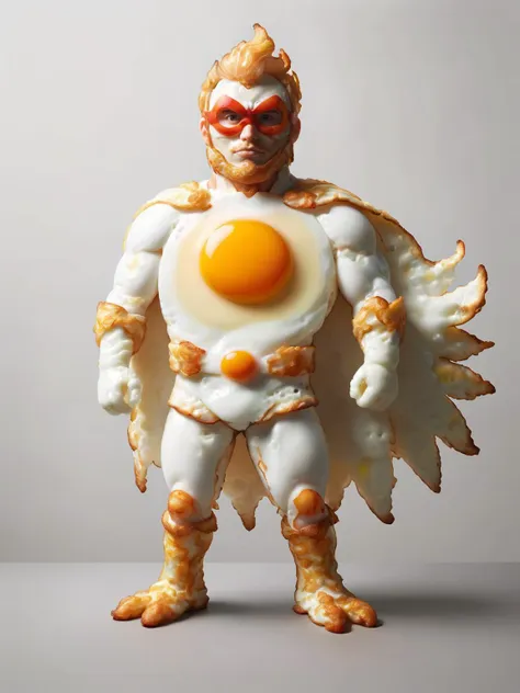 a ral-friedegg superhero ready to save the fowl world <lora:ral-friedegg-sdxl:1> <lora:EnvyBetterHiresFixXL01:0:hr=1>