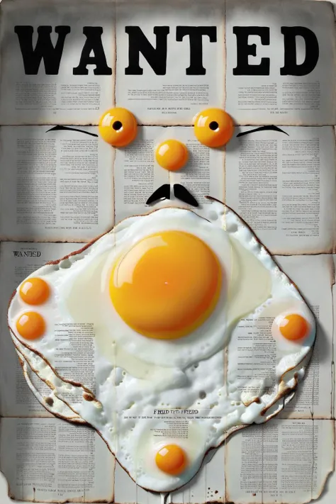 ral-friedegg,<lora:ral-friedegg:1>,<lora:last:1>,
by LOUI JOVER,monochrome,greyscale,newspaper background,
A wanted poster for a perfectly fried egg,
Eye-catching title "wanted",