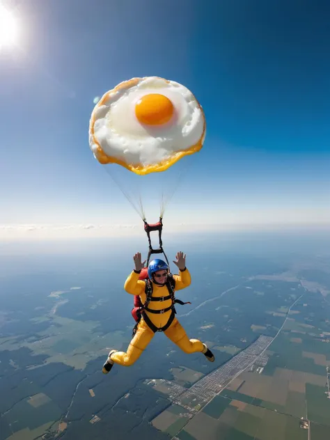 a skydiver using a ral-friedegg parachute falling to Earth <lora:ral-friedegg-sdxl:1> <lora:EnvyBetterHiresFixXL01:0:hr=1>