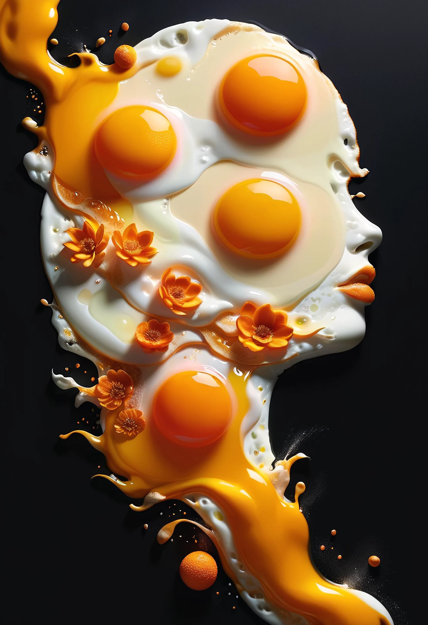 pitch black dark background, [:blooming ral-friedegg supernaturalism :6] rising orange vapors [in the form of a duotone (woman's profile looking down:0.3)::4], masterpiece by Anna Dittman, Dan Hillier, Jean Nouvel, Germaine Krull, glitch art, dark art, digital artwork, illustrative, painterly, matte painting 
<lora:ral-friedegg-sdxl:0.8>