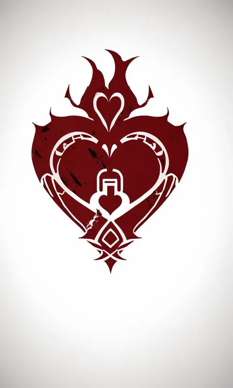 wts2024, stylized, flat, simple background, tribal, 2d, centered, bleeding heart