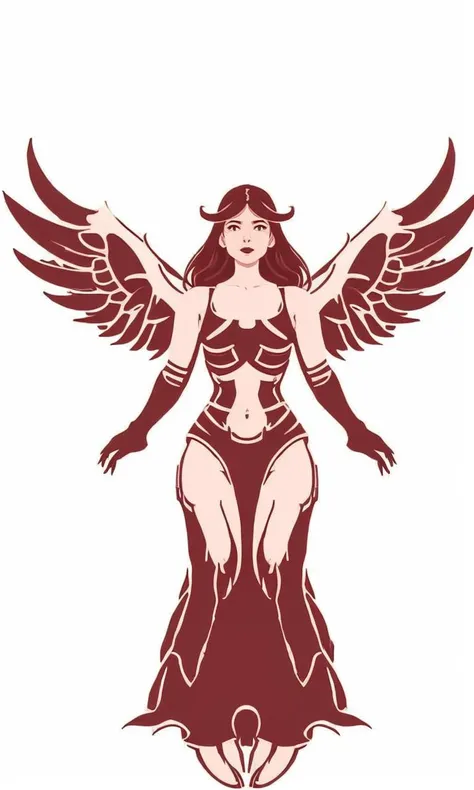 wts2024, stylized, flat, simple background, woman, angel