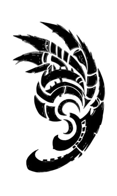 wts2024, stylized, flat, simple background, tribal, 2d, centred, simplistic, 1girl with tribal tattoo,