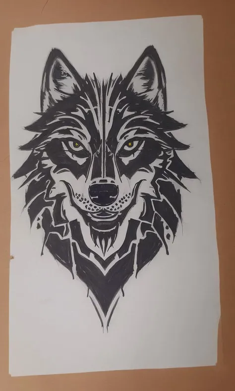 wts2024, tribal, stylized, wolf