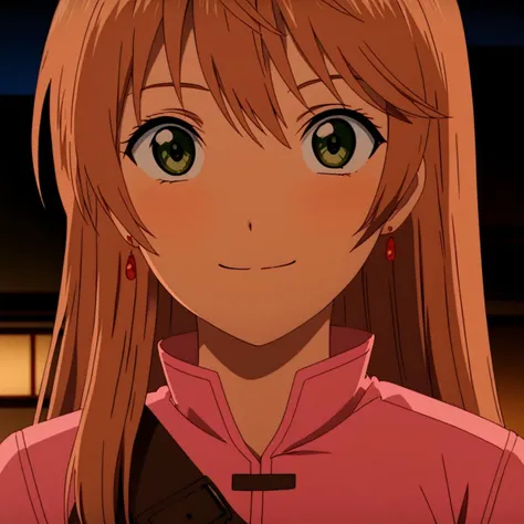 masterpiece, best quality,
anime screencap, cel shading, 
 <lora:remerciernike.sdxl.v2:0.95> 
remerciernike, close-up, night, pinkdress, brown belt, portrait, closed mouth, blurry background, upper body, light smile, blush, looking at viewer