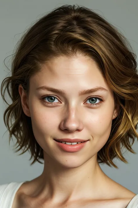 photorealistic rendering, detailed, realistic, high definition, realistic photo of <lora:sd15_BeritBirkeland_locon_48_v1-000012:1> BeritBirkeland, focus on eyes, close up on face, huge smile, hair styled as short layered hair, soft natural lighting