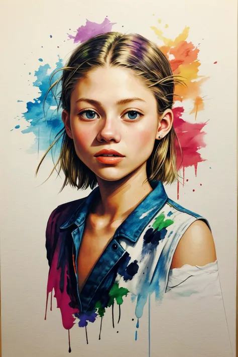 monoprint style, unique, textured, painterly, highly detailed, realistic photo of <lora:sd15_BeritBirkeland_locon_48_v1-000012:1> BeritBirkeland, ink splash, colorful,