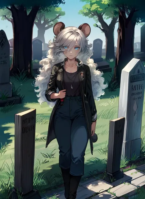 ((best quality)), ((highly detailed)), masterpiece, (detailed eyes, deep eyes), (1girl), full body, <lora:hairdetailer:.9>, <lora:aiomonstergirls_loraLocon:.8>, (rat girl), rat ears, rat tail, (at a graveyard), <lora:EnvyBeautyMix45:1>