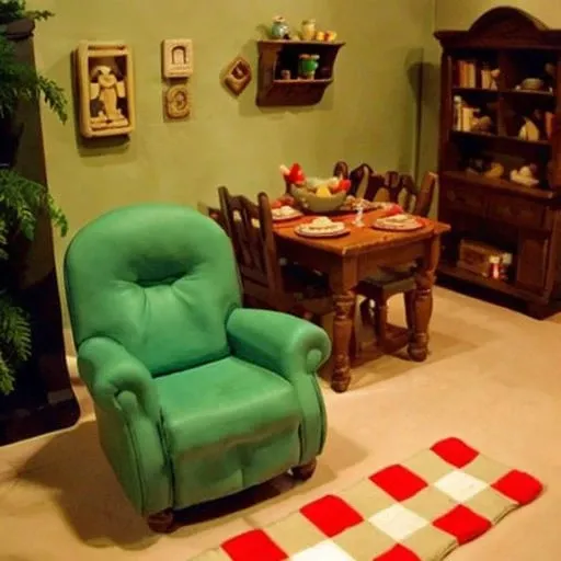 <lora:Claymation:1> Claymation house interior living room