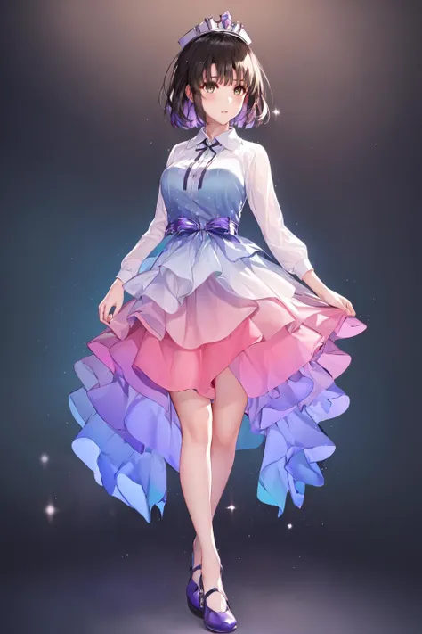 1girl,(Enigmatic hues:1.2),(Fleeting radiance:1.2),(Ever-changing skies:1.2),(Elusive monarch of epochs:1.2),gradient colors,elegant,simple background,
cerulean,azure,(color gradient:1.2),pink,purple,colorful headpiece,greenish-blue,cyan,sparkle,twinkle,yellow,
full body,(ombre hair:1.5),