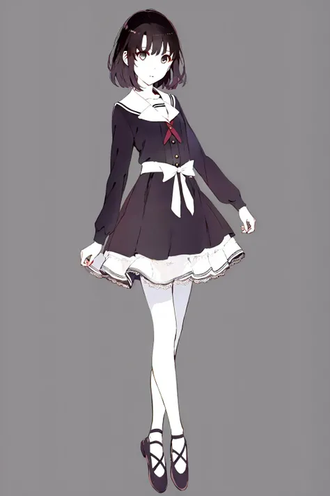1girl,(flat color:1.3),clear,vivid,
BREAK,simple background,
girly style,lace dresses,pastel colors,high-waisted skirts,ballet flats,