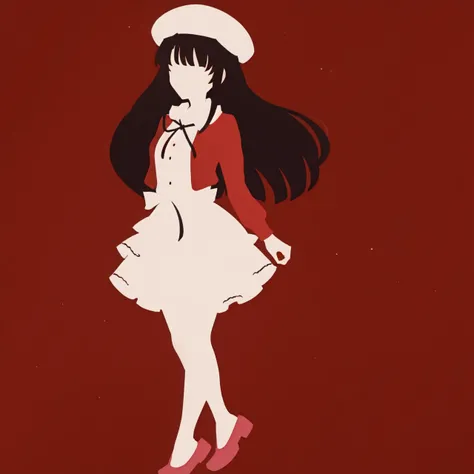 1girl,(full body:1.3),brown hair,bangs,short hair,brown eyes,beret,red cardigan,open red cardigan,open clothes,white dress,frills,long sleeves,medium breasts,bow,ribbon,black ribbon,buttons,frilled thighhighs,(mary janes:1.1),(red_footwear:1.1),
clear,vivid,backlighting,warm-toned,long hair,absurdres,white white socks,
BREAK simple background,perfect proportion,wind,
girly style,lace dresses,pastel colors,high-waisted skirts,ballet flats,