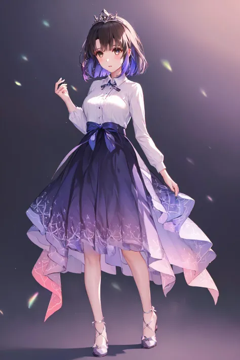1girl,(Enigmatic hues:1.2),(Fleeting radiance:1.2),(Ever-changing skies:1.2),(Elusive monarch of epochs:1.2),gradient colors,elegant,simple background,
cerulean,azure,(color gradient:1.2),pink,purple,colorful headpiece,greenish-blue,cyan,sparkle,twinkle,yellow,
full body,(ombre hair:1.5),