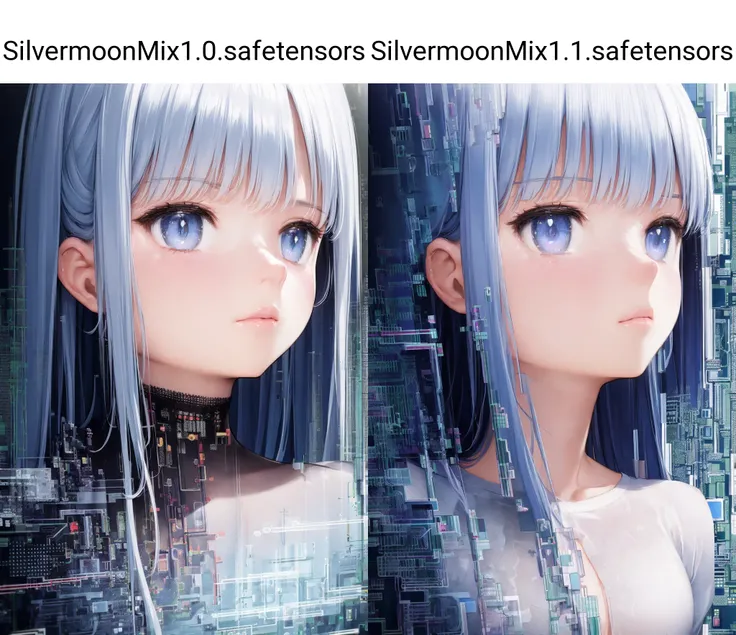 Delicate Composition, masterpiece, hyper detailed, best quality, extreme detailed,(2d:1.3),illustration,
fussion of abstract and glitch art, 1 girl, solo, iridescent hair, flat chest, (blouse:0.8), (double exposure:1.2), glitch hair, fussion of glitch and hair, <lora:SilvermoonMix:1>