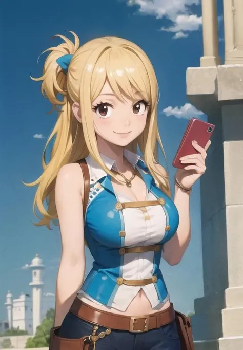 (Photo:1.3), highdetail, <lora:Lucy_Heartfilia:0.8>, Lucy_Heartfilia, smile, standing, (masterpiece, best quality, detailed:1.3)