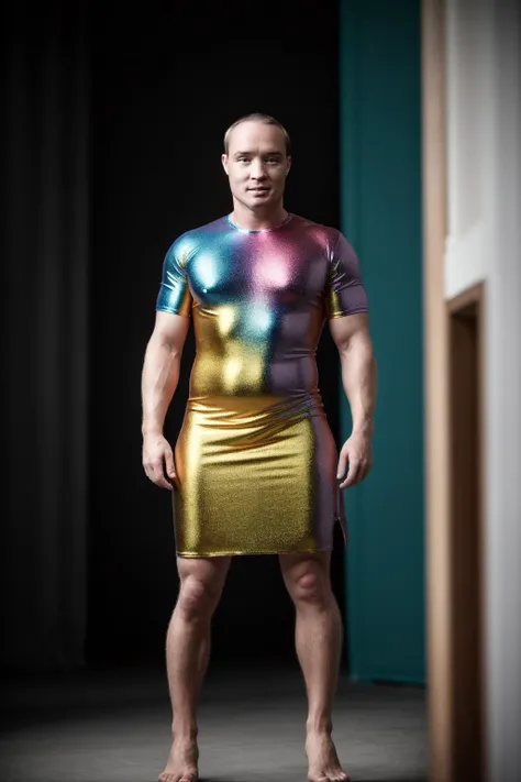 ((masterpiece)) ((high quality)) ((realistic)) Kent Ekeroth in a vivid colorful dress, two tone lighting, high contrast, <lora:epi_noiseoffset2:0.2>, global illumination, absurdres, (full body portrait composition:1.3) <lora:Kent_Ekeroth_vng:1>, (cinematic), (HDR)