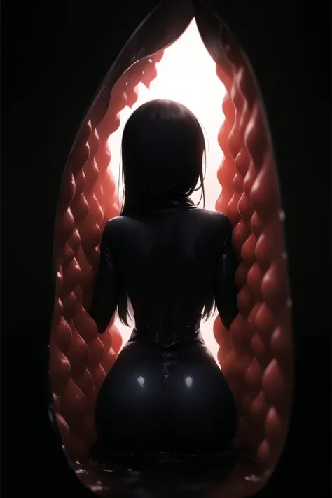 <lora:inside_creature_v0.1:1> 
1girl, inside creature, slime \(substance\), detailed, horror, intricate, backlighting, dark, shadow, dimly lit,, masterpiece, best quality, highly detailed