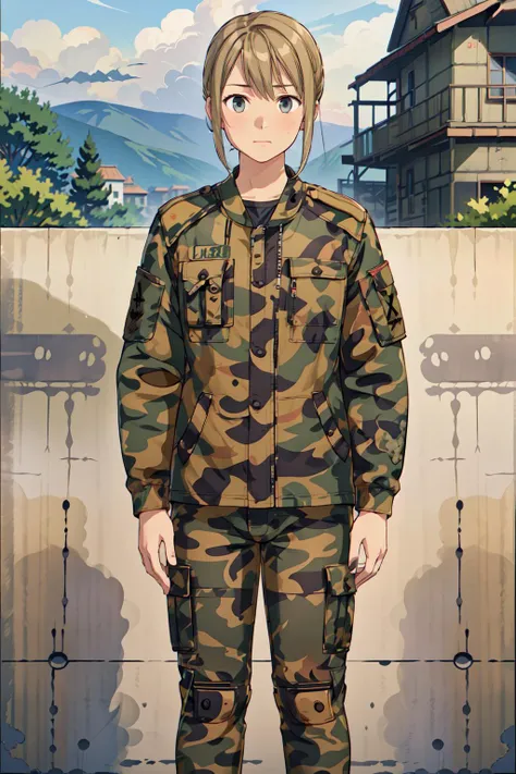 (masterpiece, best quality:1.2), 1girl,traceygtav, <lora:TraceyGTAV:0.7>,standing,glum,wearing military uniform,czechmlok, jacket,long sleeves,pants,outdoors,stone fortress,courtyard,grey skies,arms at sides,expressionless, <lora:czechmlok1:0.7>, <lora:add_detail:0.3>