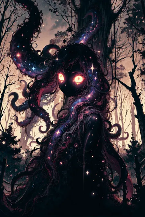 (abstract art:1.3), (Cthulhu,fanatical beliefs, cults, malice that covers the world,:1.3),(humans sacrifice:1.4),(unholy  giant squid ,unholy giant tree,dead trees piercing countless human corpses,scary giant eyes on the sky,,wail: 1.452),(evil cat eyes:1.3),octopus,horror tree,dark red theme, dark theme, 1girl, ultra high res, masterpiece, best quality, infected face,black,highly detailed face, perfect eyes,((a suffocating sense of oppression: .3)),<lora:acid_fluid_lora:0.15>  <lora:M4rbleSCNEWCIVIT:0.15> <lora:add_detail:1> <lora:glass_crack_effects:0.02> <lora:PsychoMode:0.479> <lora:CelestialSkin-20_1.2+kionantArtistStyle_v10_0.6:0.64> dark celestialskin body, void cosmic body, colored skin, flat color, jet black skin, silhouette <lora:insanevoid2:0.2> <lora:monster:0.114514>  <lora:gazebonoir:0.3>