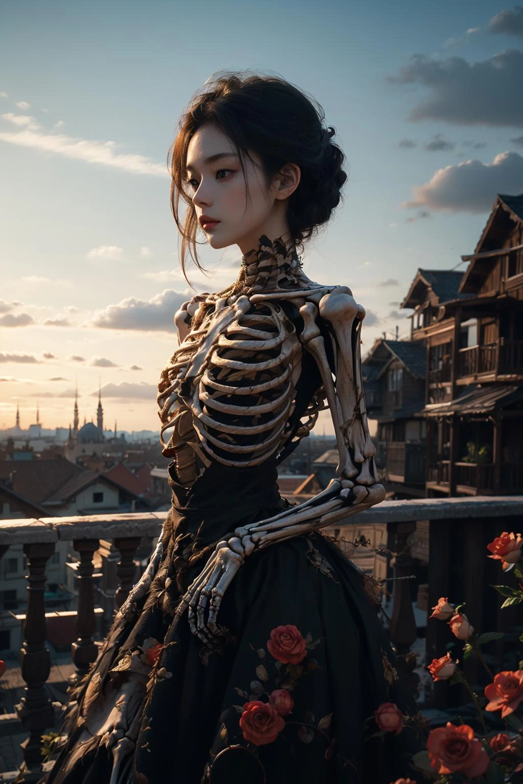 1man,best quality,masterpiece,realistic,HDR,UHD,8K,best quality,Highly detailed,realistic,masterpiece,colorful <lora:WanGu3:0.6>skeletal,