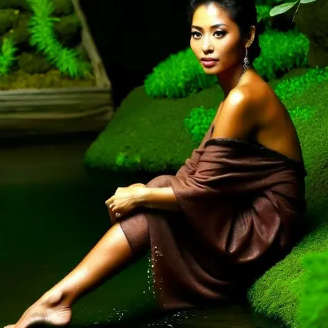 gorgeous mature Japanese-African woman sitting next to a stream in a lush moss garden,
beautiful face, large beautiful eyes,
masterpiece, intricate details, very detailed, high quality, full_body, full body shot,
<lora:Perfect Hands:1> Perfect Hands,
<lora:soakingwetclothes:1> soakingwetclothes,