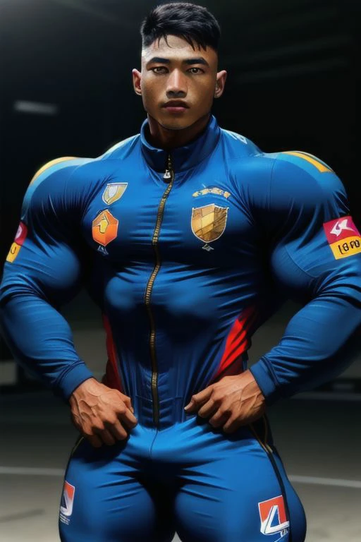 1man,Face of Pinoy, fade hairstyles, F1 RIDER SUIT , 8K UHD, Handsome face,BrutalMass
