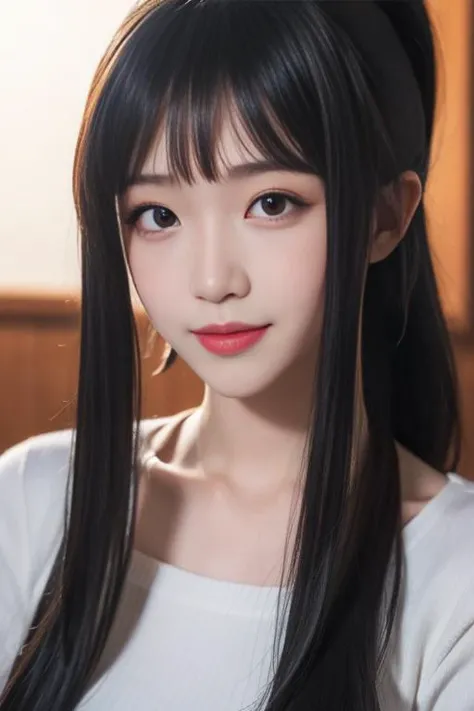 ltra-detailed,highly detailed,best quality,masterpiece,illustration,realistic,photorealistic,
qingqingzi,1girl, upper body,looking at viewer, smile, portrait, close-up,
dress, long hair, parted bangs, ponytail,
<lora:qingqingzi_v1_03:0.7>