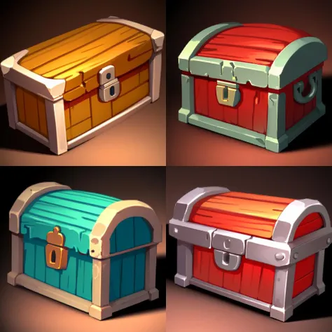 <lora:FantasyIcons_Bags_and_Boxes:0.8>, simple background,
colorful treasure chest,