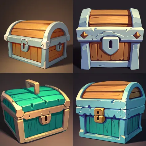 ((masterpiece,best quality)), absurdres,
<lora:FantasyIcons_Bags_and_Boxes:0.7>, simple background,
colorful treasure chest,