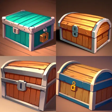 <lora:FantasyIcons_Bags_and_Boxes:0.8>, simple background,
colorful treasure chest,
