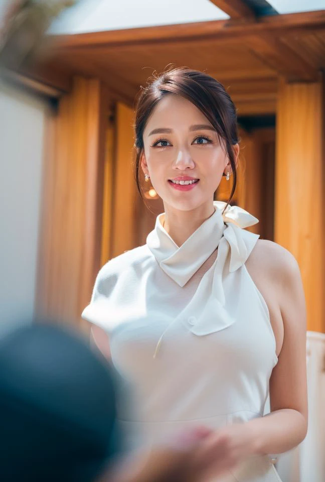 <lora:chenqianen2:0.9>chenqiaoen face,chenqiaoen body,grin,pov,good hands,perfect hands,
pose,supermodel,
Sunlight filters through ancient cherry blossom trees, casting a dappled pattern on the bluestone paths. In this exquisitely beautiful Kyoto, Xiaoling, a beautiful woman dressed in a kimono, gracefully steps out in small, delicate strides, seeking out a touch of her own elegance in this ancient capital of a thousand years.She gently waves her red folding fan, and as the breeze brushes past, several strands of hair dance in the wind. Behind her, the resplendent Kyoto Tower shines, forming a stunning contrast with the quaint wooden houses in front. Not far away, a gentle stream babbles, drawing the eye to an exquisite red bridge.Xiaoling slowly approaches the bridge, leans forward, and gently dips her hand into the water. The cool sensation instantly spreads from her fingertips throughout her body, and she smiles slightly, as lovely as a lotus in the water. The photographer captures this fleeting moment of beauty, clicking the shutter and seemingly freezing time in this instant.The entire scene is like a painting, rich in color and harmony. In this painting, Xiaoling appears as if a princess who has traveled through time, enjoying a moment of tranquility and beauty. The stunning scenery of Kyoto perfectly complements the beauty, creating a unique and captivating landscape.
(white skin,)(white dress:1.9),
smile,
(looking at viewer),
supermodel,
(depth of field:1.89),(long exposure:1.2),(dynamic motion:1.13),(Extreme Aestheticism:1.93),offical art,first person view,blurry background,(professional photograph:1.5),
(8k, RAW photo, best quality, masterpiece:1.2), (realistic, photo-realistic:1.85), (ultra-detailed:1.5), highres
<lora:epi_noiseoffset2:1>