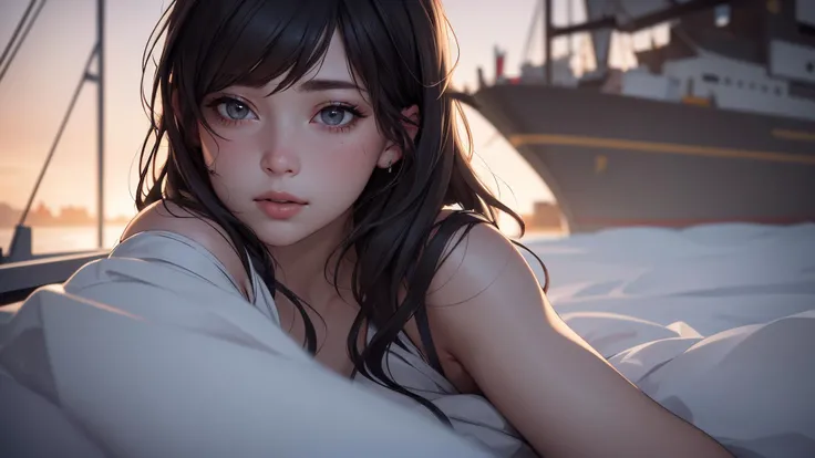 (ultra realistic,32k, masterpiece:1.2),(high detailed skin:1.1),( high quality:1.1),
intricate detail,
(detailed realistic background:1.3),
realistic lighting,
[cinematic lighting|sunset lighting],
hyperrealism,
soothing tones,
muted colors,
high contrast,
soft light,
sharp,
artistic photoshoot,
Ship