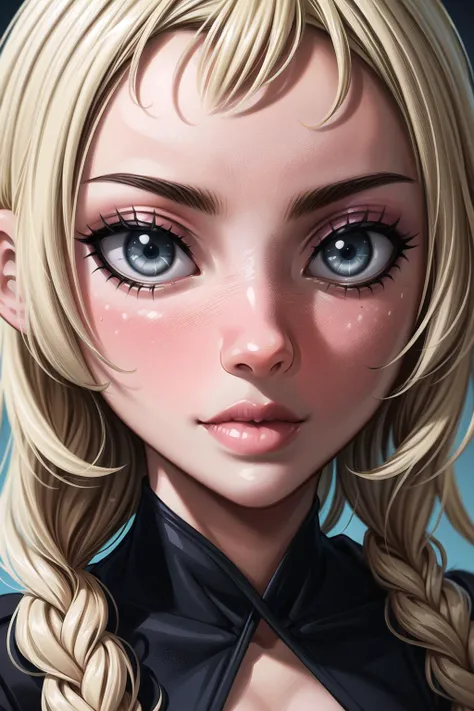 (solo, ultra detailed anime illustration), hourglass body, Lillie, golden hair,
anime style, model shoot style, (upper body) photo of a Lillie, (1girl), (long hair:1.3), (black dress), ((pretty face: 1.7, perfect face:1.5)), (best quality:1.5, hyperrealistic:1.5, photorealistic:1.4, Madly detailed CG unity 8k wallpaper:1.5, masterpiece:1.3, Madly detailed photo:1.2), (hyper-realistic lifelike texture:1.4, realistic eyes:1.2), (octane render, unreal engine 5), (ecstasy of light and shadow:1.5, deep shadow:1.5), (sony a7, 50 mm, film grain:1.5, 4K UHD HDR), (photo by lee jeffries, Greg Rutkowski and Magali Villanueva)
high quality, film grain, Fujifilm XT3, best quality, ultra-detailed, masterpiece, finely detail, highers, 8k wallpaper, pixie cut
<lora:bluesssatan style_v1:0.5> <lora:more_details:0.9> <lora:Lillie:1>