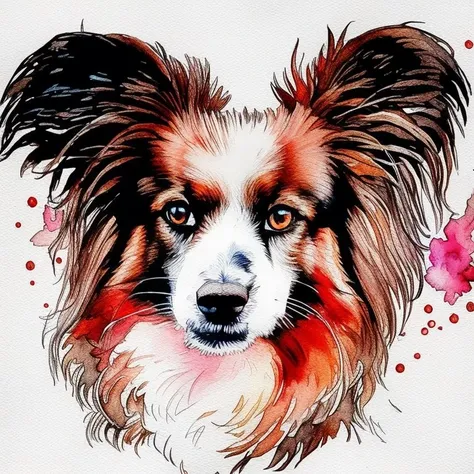 <lora:JeanThePapillion:1>, JeanThePapillion, (headshot:1.1), hand drawn (sketch illustration:1.1) of a cute fantasy dog with big eyes, (fantasy), (fur on fire), (red fur:1.3), illustration,( watercolor sketch:1.1), ((best quality)), intricate detailed, watercolor sketch, watercolor pencils, fire dog, elemental fire dog, red fur, watercolor headshot, faded illustration, unfinished