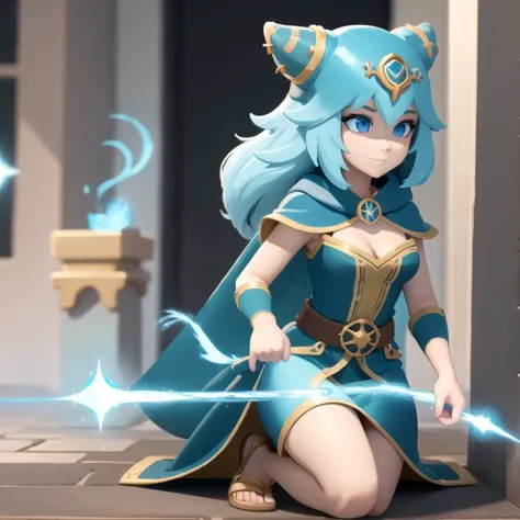 <lora:wakfu-elio> beautiful female mage, masterpiece, high detail