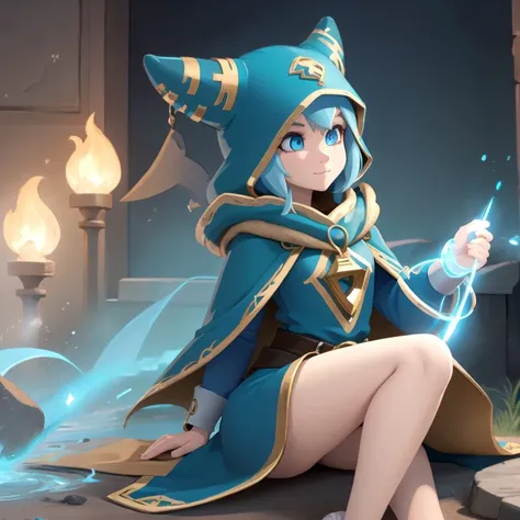 <lora:wakfu-elio> beautiful female mage, masterpiece, high detail