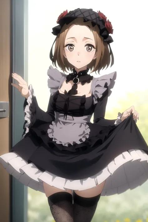 <lora:psoft_my_dress-up_darling_v1.0:1>
1girl, cowboy shot, 
gojou miori, maid, bonnet, thighhighs,, masterpiece, best quality, highly detailed