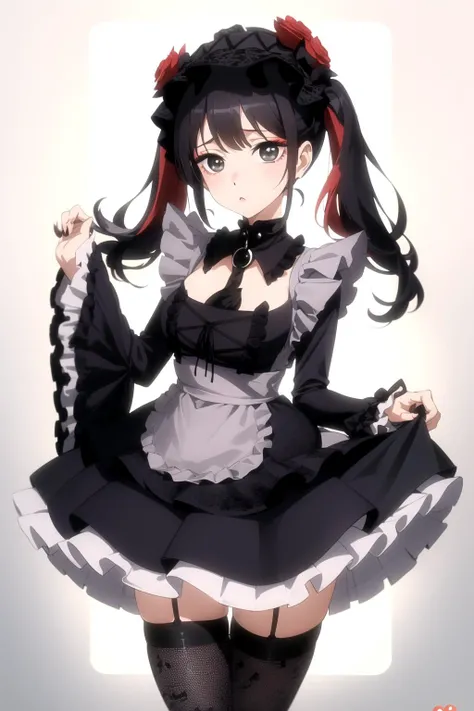 <lora:psoft_my_dress-up_darling_v1.0:1>
1girl, cowboy shot,
sugaya nowa, maid, bonnet, thighhighs, twintails,, masterpiece, best quality, highly detailed