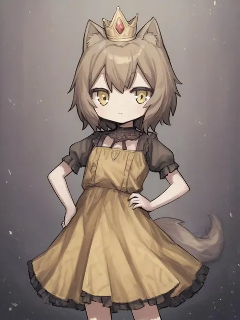 <lora:Neoki_Ohae_Nekos-PonyXL-1024px:1.0>
score_5, score_6, 
a princess wearing a small golden crown, hand on hip, short puffy sleeves, ornate dress, yellow eyes, animal ear fluff