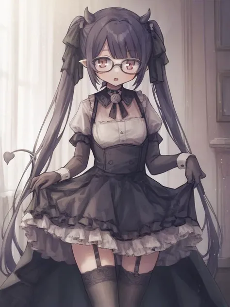 <lora:Neoki_Ohae_Nekos-PonyXL-1024px:1.0>
score_5, score_6, 
 a succubus girl in a butler outfit and glasses