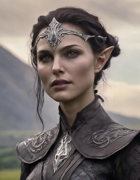 bust shot of (ohwx woman) <lora:natalie_lora_sdxl_v1-000008:1> a dark elf witch in field, sunny, highly detailed, d & d, fantasy, highly detailed, digital painting, trending on artstation, concept art, sharp focus, illustration, global illumination, ray tracing, realistic shaded, art by artgerm and greg rutkowski and fuji choko and viktoria gavrilenko and hoang lap