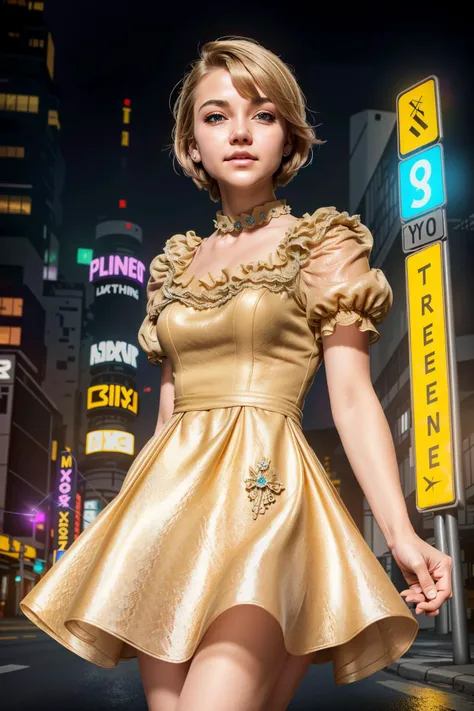 <lora:voldress_v3:1>
masterpiece, volumetric lighting, intricate volumetric shadows, render in an awe-inspiring 8K photorealistic resolution, highest level of clarity and detail, highly detailed artistic quality
light blonde girl in Road Sign Brown voldress, ((pixie bob)), (macro shot)
(cyberpunk city background)