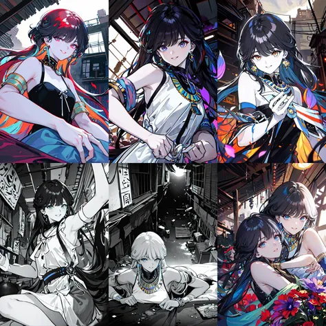 (otherworldly, otherworldly atmosphere, otherworldly appearance), highly insanely detailed, masterpiece, top quality, best quality, highres, 4k, 8k, RAW photo, Caribbean, egyptian, 
depth of field, focused, foreshortening, 
(dark tunnel, flower field, flower filed, china street), 
(long_hair, long hair), collar, earrings, 
(random colors cloth, random colors hair, random long hair), sparking lips, eyeliner, makeup, hair over one eye, 
(Adult, jav, half naked, nsfw:0.8), 
(dynamic pose), 
1girl, solo, upper body, bare shoulders, <lora:Amano_AiV3:0.7>, Amano_Ai
tied shirt, 
fisheye, from below, 
(air bed, indian slums, egyptian slums:1.2), Air Mattress, 
(smiling at viewer), (fantasy world)